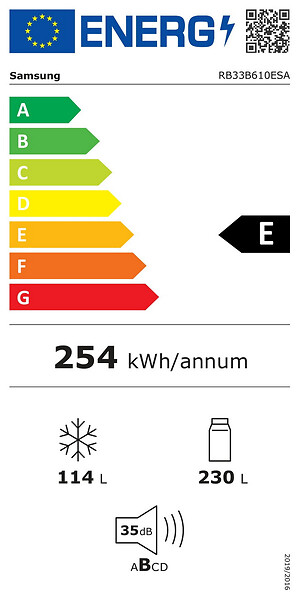 SAMSUNG - réfrigérateur combiné 60cm 344l ventilé - RB33B610ESA - large