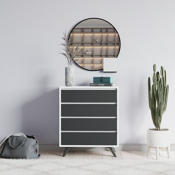 HABITAT ET JARDIN - Commode en bois "Suvera" - 70 x 40 x 86 cm - Blanc - large