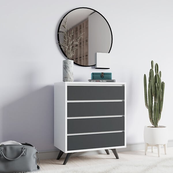 HABITAT ET JARDIN - Commode en bois "Suvera" - 70 x 40 x 86 cm - Blanc - large