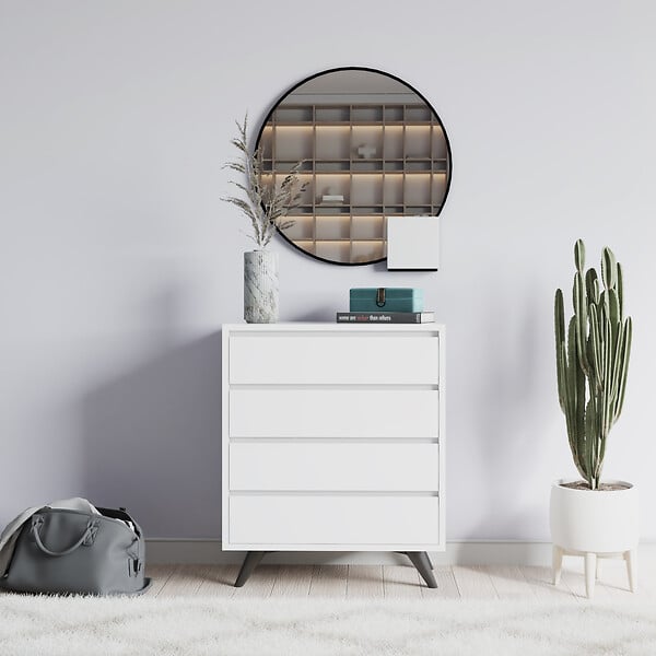 HABITAT ET JARDIN - Commode en bois "Suvera" - 70 x 40 x 86 cm - Blanc - large