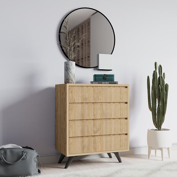 HABITAT ET JARDIN - Commode en bois "Suvera" - 70 x 40 x 86 cm - Marron clair - large