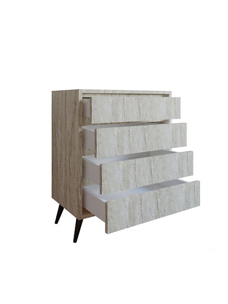 HABITAT ET JARDIN - Commode en bois "Suvera" - 70 x 40 x 86 cm - Travertin - large