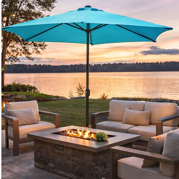 CONCEPT USINE - Parasol gris rond 294 x 294 m PORTOFINO $ - large