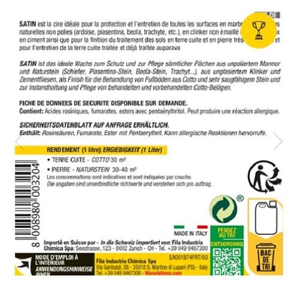 FILA - Cire de protection SATIN - Bidon 5L- réf : 50800005 - FILA - large