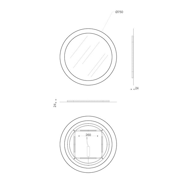 KIAMAMI VALENTINA - Miroir Arrondi 75Cm Avec Sablage Rétro-Éclairé - large