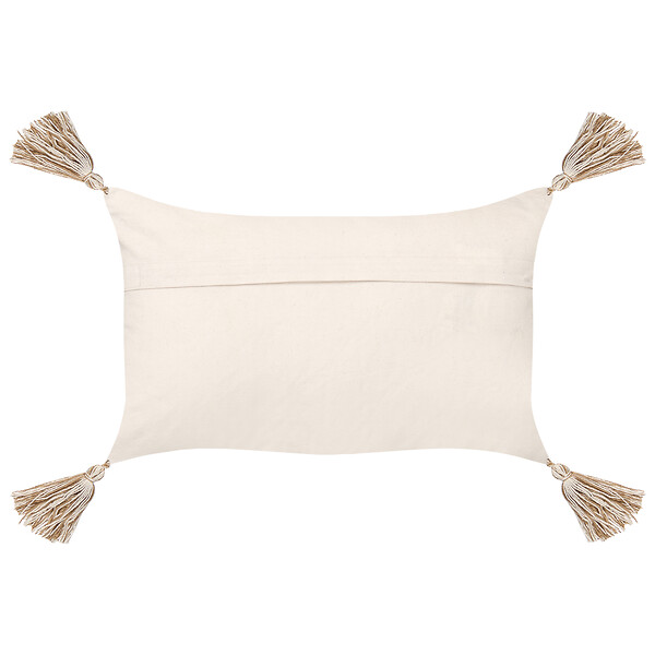 BELIANI - Lot de 2 coussins décoratifs INCANA Coton 30 x 50 cm Beige Motif géométrique - large
