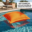 SOO  SANTAI - Coussin piscine flottant 65x65 cm orange – billes incluses (à remplir) – intérieur / extérieur (CF6565-6-SET) - vignette