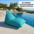SOO  SANTAI - Pouf piscine XL flottant 140x120 cm bleu – billes incluses (à remplir) – intérieur / extérieur (LBF140120-4-SET) - vignette