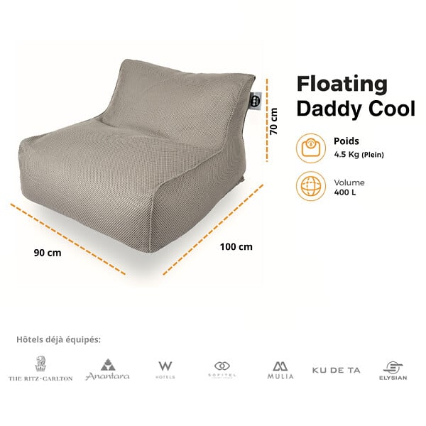 SOO  SANTAI - Fauteuil piscine XL flottant 100x90 cm vert – billes incluses (à remplir) – intérieur / extérieur (DC10090-1-SET) - large