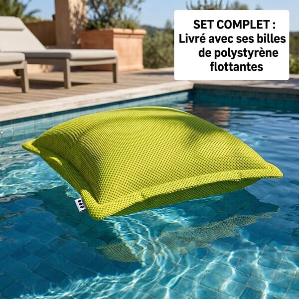 SOO  SANTAI - Coussin piscine flottant 65x65 cm vert – billes incluses (à remplir) – intérieur / extérieur (CF6565-2-SET) - large