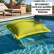 SOO  SANTAI - Coussin piscine flottant 65x65 cm vert – billes incluses (à remplir) – intérieur / extérieur (CF6565-2-SET) - vignette
