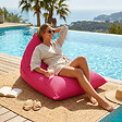 SOO  SANTAI - Pouf piscine XL flottant 140x120 cm rose – billes incluses (à remplir) – intérieur / extérieur (LBF140120-3-SET) - vignette
