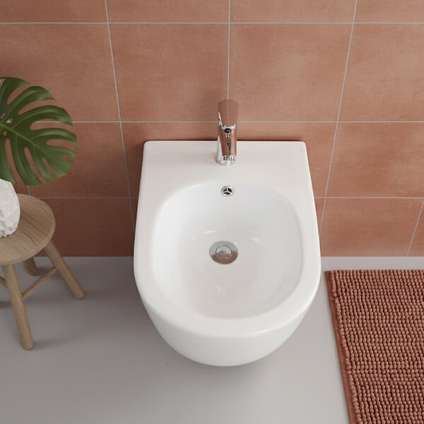 OTITEC - Bidet suspendu - 52 x 36,3 x 33 cm - Blanc -VELA - large