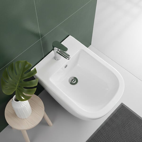 OTITEC - Bidet suspendu - 52 x 37 x 29 cm - Blanc - CLEO - large