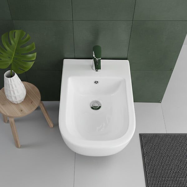 OTITEC - Bidet suspendu - 52 x 37 x 29 cm - Blanc - CLEO - large