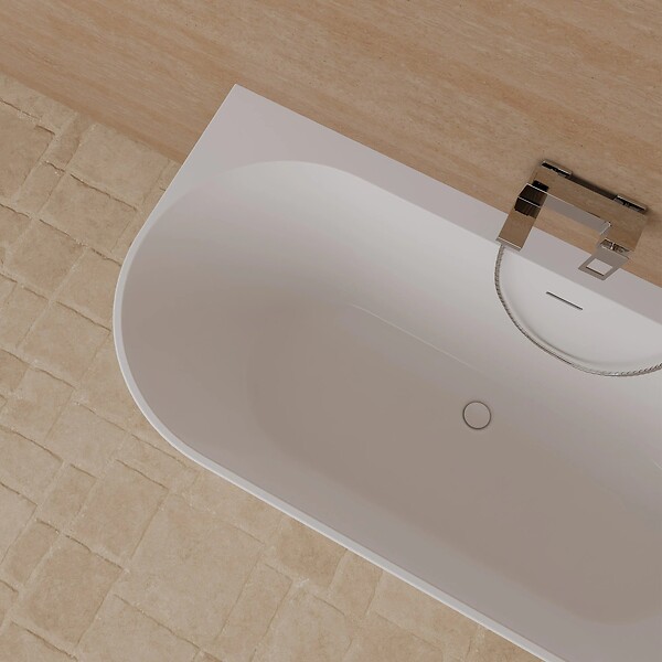 SPALINA - Baignoire Ilot Cosmic 170 droite blanche 170 x76 x58 cm, by SPALINA - large