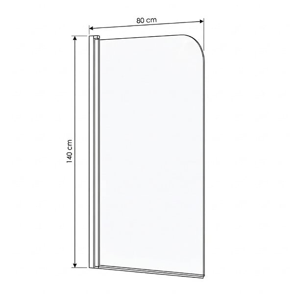 OTITEC - Pare-baignoire – 80 x 140 cm – Chrome – AURIA - large