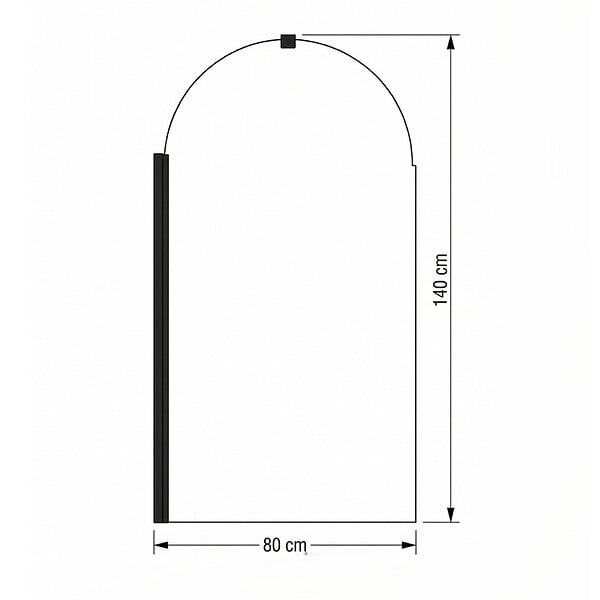 OTITEC - Pare-baignoire – 80 x 140 cm – Noir – LIVIA - large