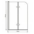 OTITEC - Pare-baignoire double panneau – 90 x 140 cm – Chrome – ELIA - vignette