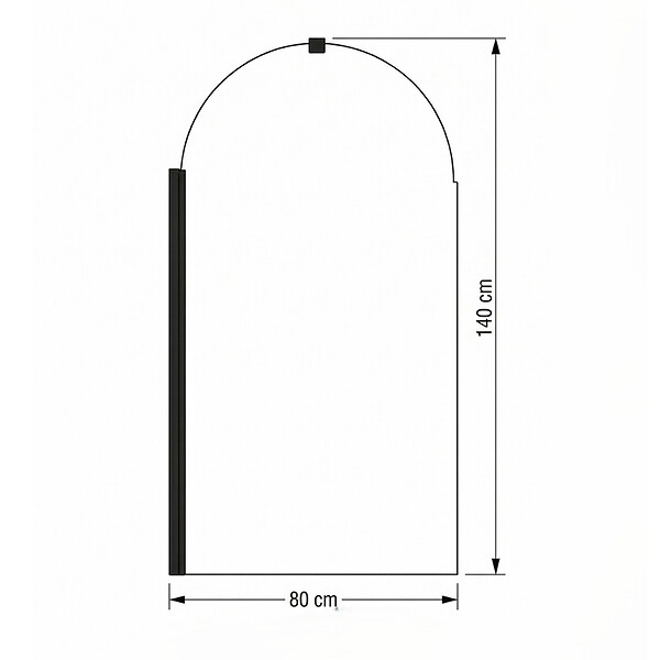 OTITEC - Pare-baignoire – 80 x 140 cm – Or brossé – LIVIA - large