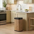 KITCHEN MOVE - Poubelle automatique inox MAJESTIC bois 58L - vignette