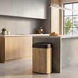 KITCHEN MOVE - Poubelle automatique inox MAJESTIC bois 58L - vignette