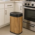 KITCHEN MOVE - Poubelle automatique inox MAJESTIC bois 58L - vignette