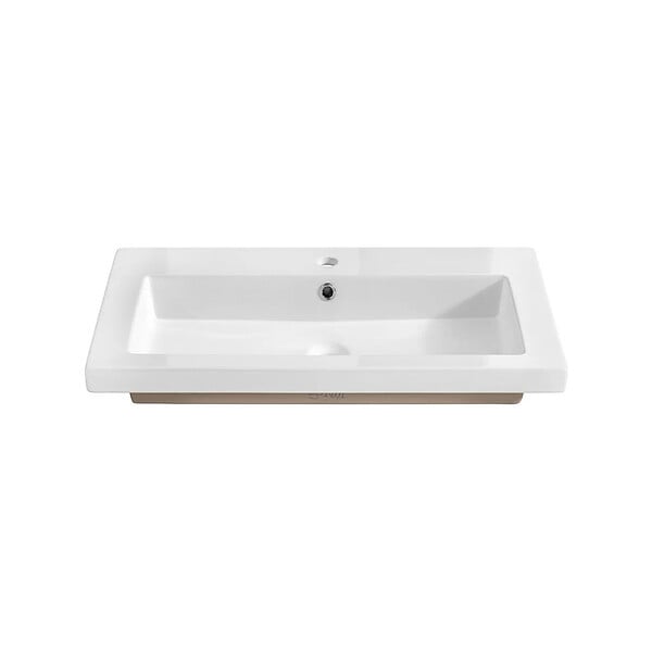 OTITEC - Vasque à encastrer rectangulaire - 60 x 46 cm - Blanc brillant - LIVO - large