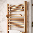OTITEC - Sèche-serviettes eau chaude – 120 x 50 cm – Doré – SUDO - vignette