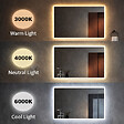 OTITEC - Miroir LED rectangulaire - 80 x 60 cm - Double éclairage LED façade et arrière - Cuivre brossé - VALORIA - vignette