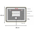 OTITEC - Miroir LED rectangulaire - 80 x 60 cm - Double éclairage LED façade et arrière - Cuivre brossé - VALORIA - vignette