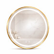 OTITEC - Miroir LED rond - 60 x 60 cm - Double éclairage LED façade et arrière - Doré Brossé - CÉLINA - vignette