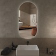 KIAMAMI VALENTINA - Miroir De Salle De Bain Ovale 50X100 Réversible Rétro-Éclairé À Led - vignette
