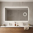 KIAMAMI VALENTINA - Miroir Rectangulaire Cm 120X70 Avec Miroir Grossissant Retroéclairé À Led Réversible - vignette