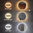 OTITEC - Miroir LED rond - 60 x 60 cm - Double éclairage LED façade et arrière - Noir - CÉLINA - vignette