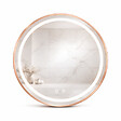 OTITEC - Miroir LED rond - 60 x 60 cm - Double éclairage LED façade et arrière - Cuivre brossé - CÉLINA - vignette