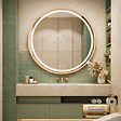 OTITEC - Miroir LED rond - 60 x 60 cm - Double éclairage LED façade et arrière - Cuivre brossé - CÉLINA - vignette