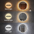 OTITEC - Miroir LED rond - 60 x 60 cm - Double éclairage LED façade et arrière - Cuivre brossé - CÉLINA - vignette