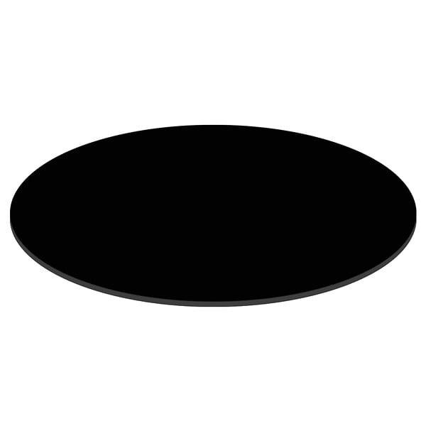 OVIALA - Table bistrot de jardin ronde inclinable 70 cm 4 places noir - Opera - large
