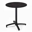OVIALA - Table de jardin ronde 60 cm inclinable aluminium et HPL ardoise  - Opera - vignette