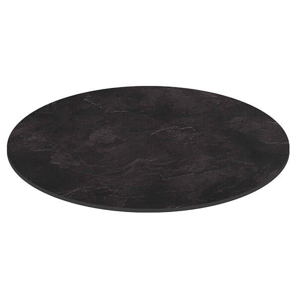 OVIALA - Table de jardin ronde 60 cm inclinable aluminium et HPL ardoise  - Opera - large