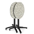 OVIALA - Table de jardin ronde 60 cm inclinable aluminium et HPL terrazzo - Opera - vignette
