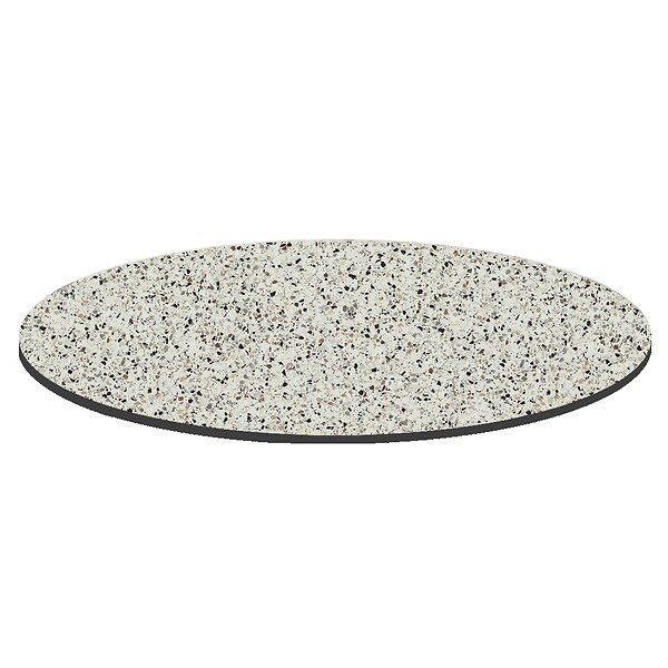 OVIALA - Table de jardin ronde 60 cm inclinable aluminium et HPL terrazzo - Opera - large