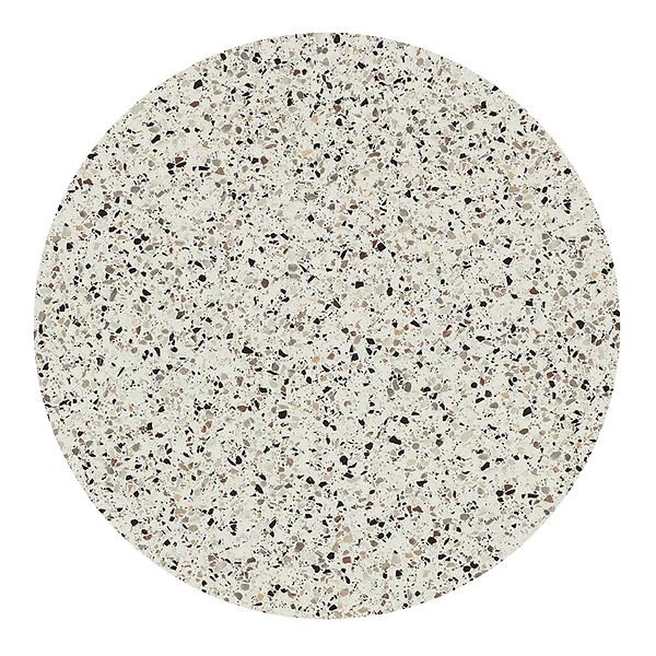 OVIALA - Table de jardin ronde 60 cm inclinable aluminium et HPL terrazzo - Opera - large