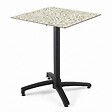 OVIALA - Table de terrasse 70 cm inclinable stratifié terrrazzo - Opéra - vignette