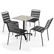 OVIALA - Table de terrasse 70 cm inclinable stratifié terrrazzo - Opéra - vignette