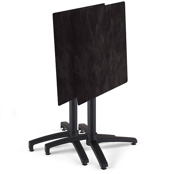 OVIALA - Table de terrasse 70 cm inclinable stratifié ardoise - Opéra - large
