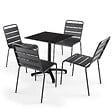 OVIALA - Table de terrasse 70 cm inclinable stratifié ardoise - Opéra - vignette