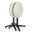 OVIALA - Table bistrot de jardin ronde inclinable 70 cm 4 places marbre - Opera - vignette