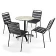 OVIALA - Table bistrot de jardin ronde inclinable 70 cm 4 places marbre - Opera - vignette
